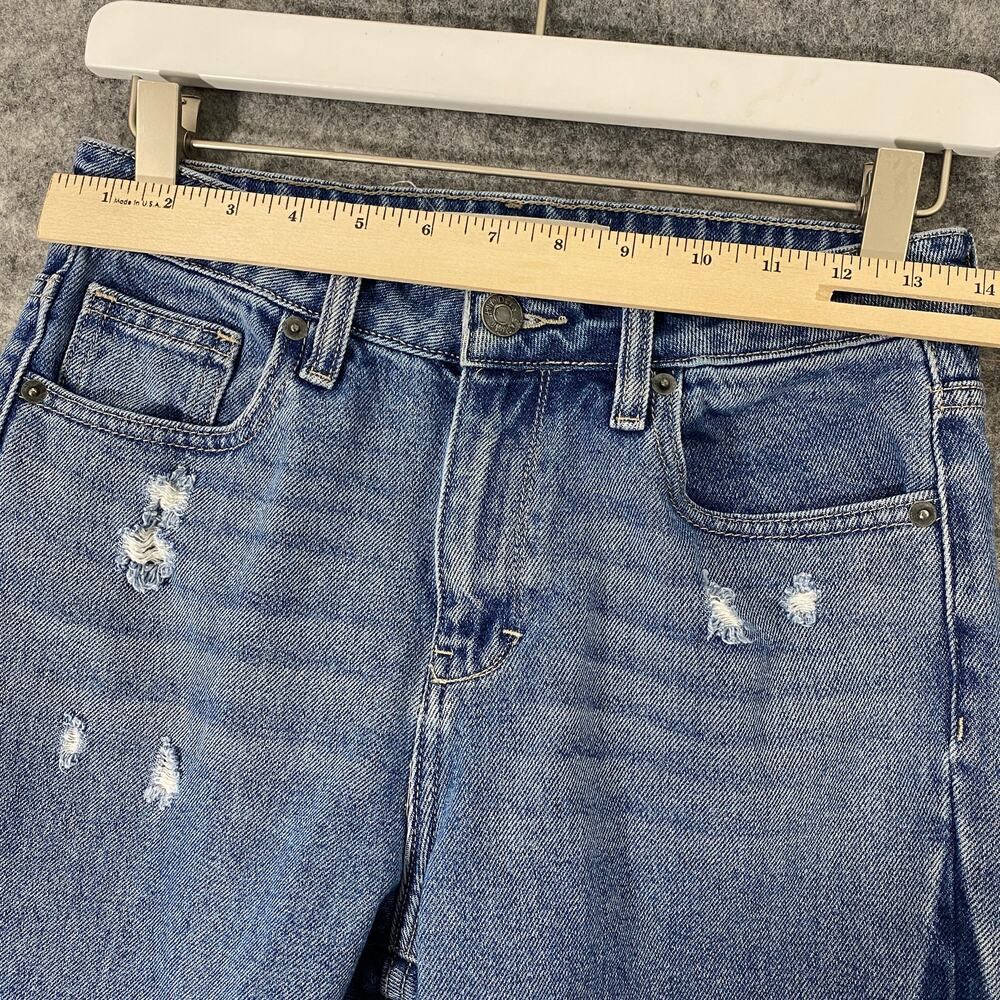 Hidden Jeans 26 Two Tone Blue Denim Distressed High Rise Tracey Straight Leg - Picture 7 of 14